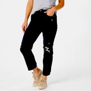 Serra Retreat Dume High-Rise Straight Leg Jeans (Carbon Beach, 12)